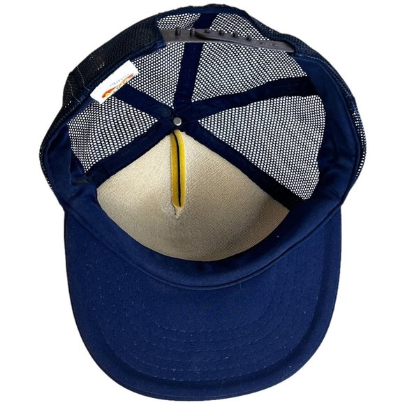 Vintage Speedy Alka Seltzer Hat Snapback Mesh Foam Logo Mascot Trucker Blue - Picture 10 of 11